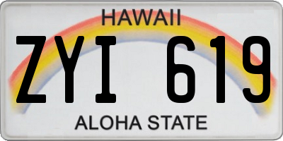 HI license plate ZYI619