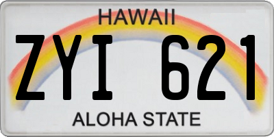 HI license plate ZYI621