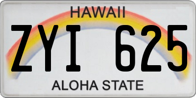 HI license plate ZYI625
