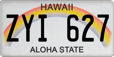 HI license plate ZYI627