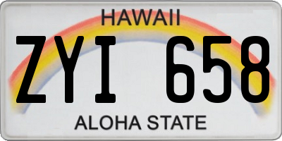 HI license plate ZYI658