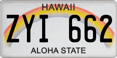 HI license plate ZYI662