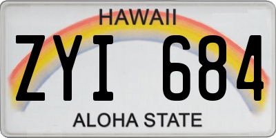 HI license plate ZYI684