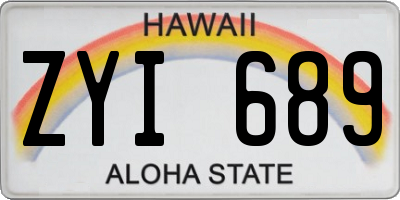 HI license plate ZYI689