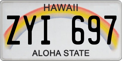 HI license plate ZYI697