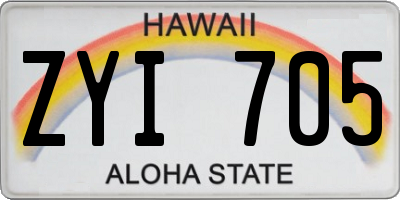 HI license plate ZYI705