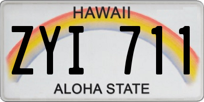 HI license plate ZYI711