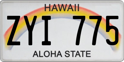 HI license plate ZYI775