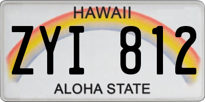 HI license plate ZYI812