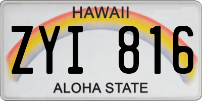 HI license plate ZYI816