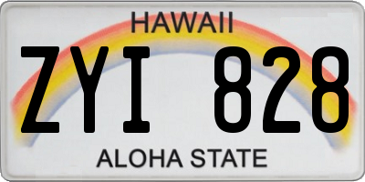 HI license plate ZYI828