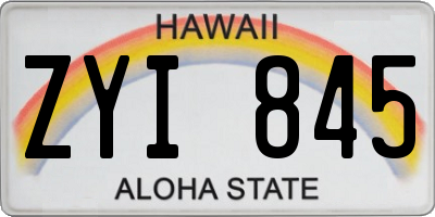 HI license plate ZYI845