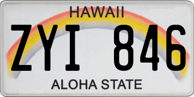 HI license plate ZYI846