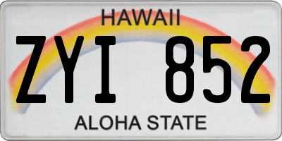 HI license plate ZYI852