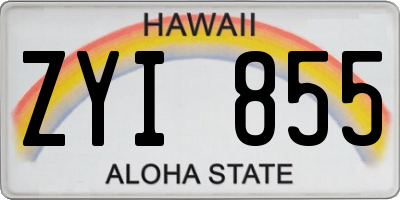 HI license plate ZYI855