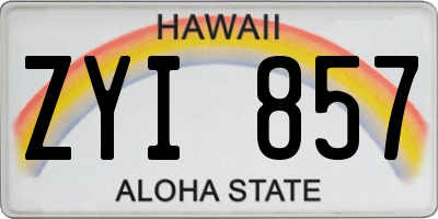 HI license plate ZYI857