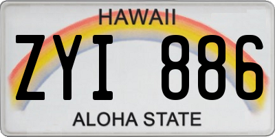 HI license plate ZYI886