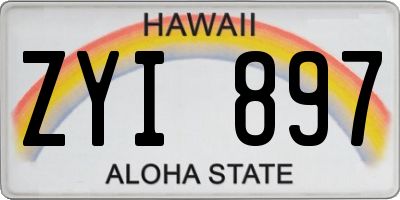HI license plate ZYI897