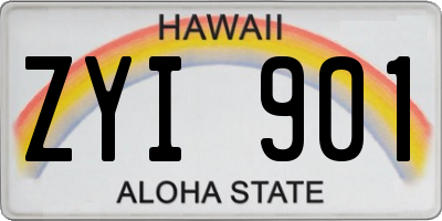 HI license plate ZYI901