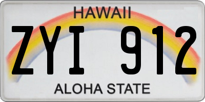 HI license plate ZYI912