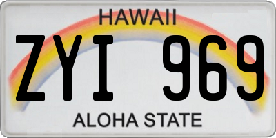 HI license plate ZYI969