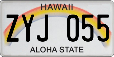 HI license plate ZYJ055