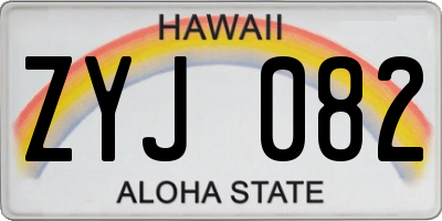 HI license plate ZYJ082