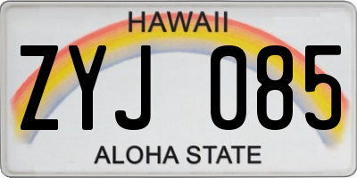 HI license plate ZYJ085