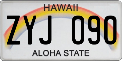 HI license plate ZYJ090
