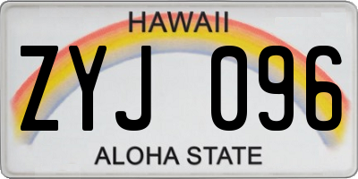 HI license plate ZYJ096