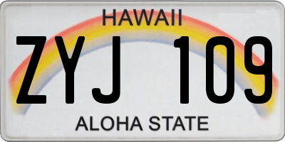 HI license plate ZYJ109