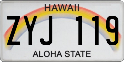 HI license plate ZYJ119