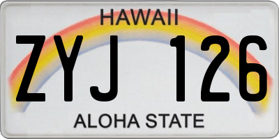 HI license plate ZYJ126