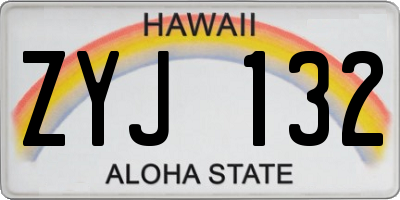 HI license plate ZYJ132