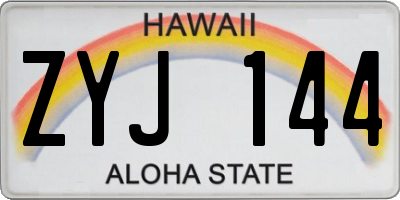 HI license plate ZYJ144