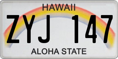 HI license plate ZYJ147