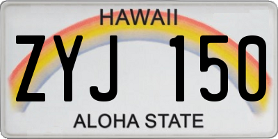 HI license plate ZYJ150