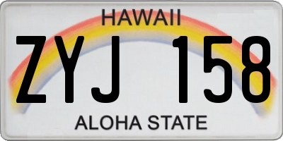 HI license plate ZYJ158