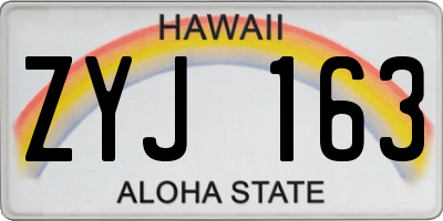 HI license plate ZYJ163