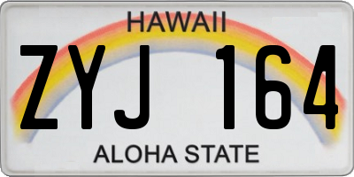 HI license plate ZYJ164