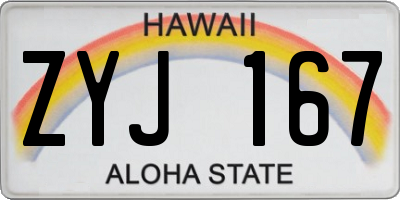 HI license plate ZYJ167