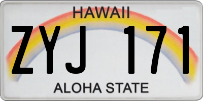 HI license plate ZYJ171
