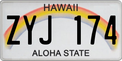 HI license plate ZYJ174