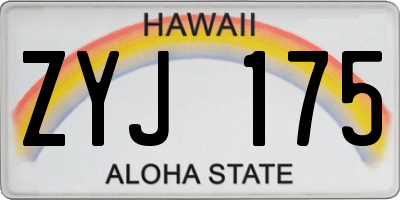 HI license plate ZYJ175