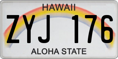HI license plate ZYJ176