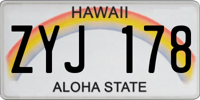 HI license plate ZYJ178