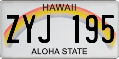 HI license plate ZYJ195