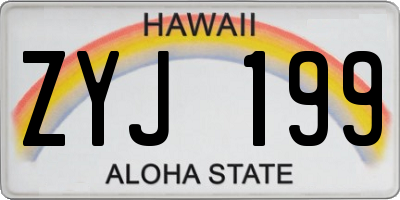 HI license plate ZYJ199