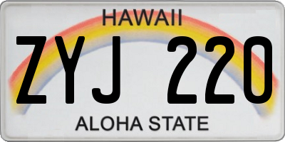 HI license plate ZYJ220