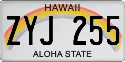 HI license plate ZYJ255